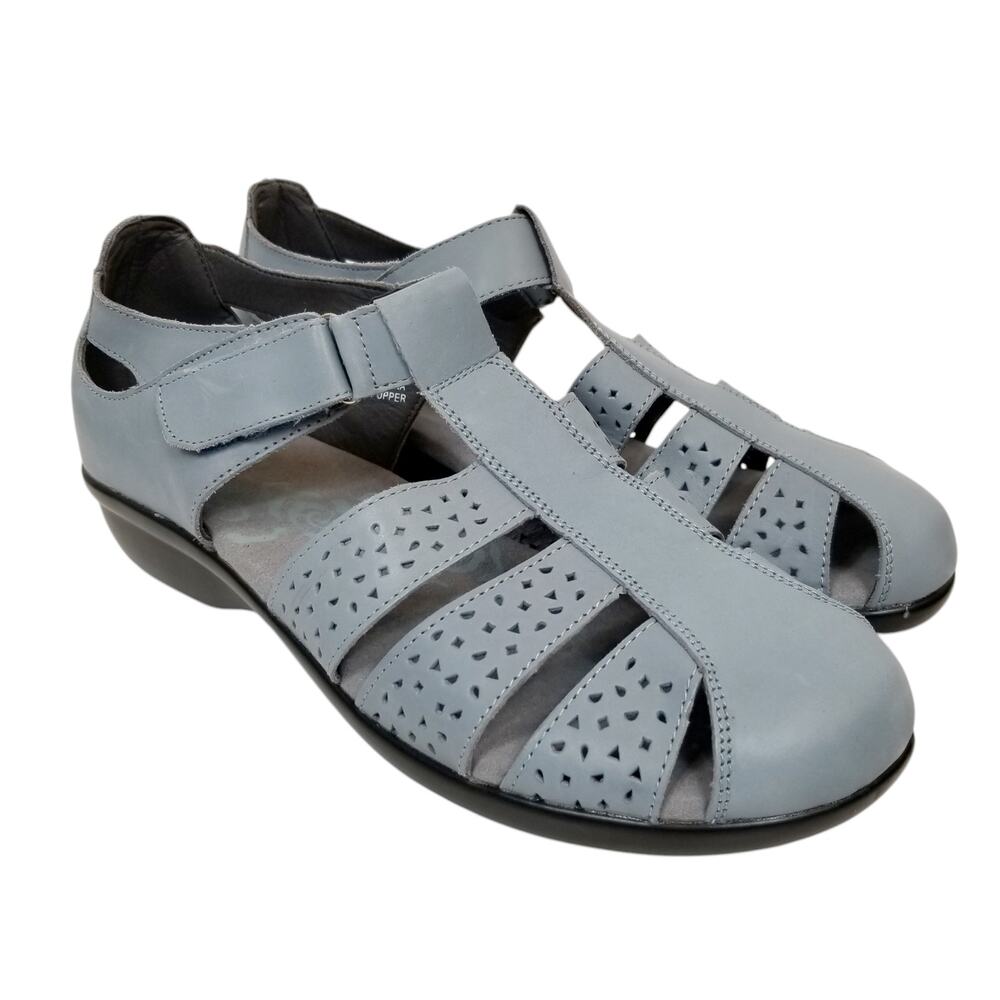 Propet NWOB Women's April Fisherman Sandals Blue Leather Comfort Shoes Size 11
